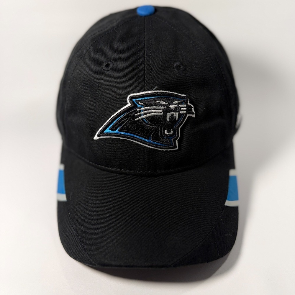Carolina Panthers Reebok NFL Onfield Adjustable Hat Black Blue Baseball Cap